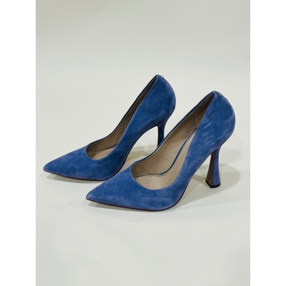 Sam Edelman Antonia Blue Suede Pointed Toe High Heel Pumps Shoes Size 7.5 - Picture 1 of 4